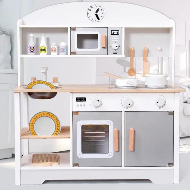 wooden kitchen set toys/mainan dapur kayu anak/kitchen set stall Kualitas Original