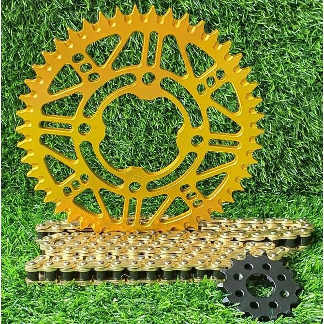 GIR SET ( GEAR SET) ALUMINIUM MEGA PRO, CB150R, VERZA, CB150R, SONIC 150R Kualitas Original