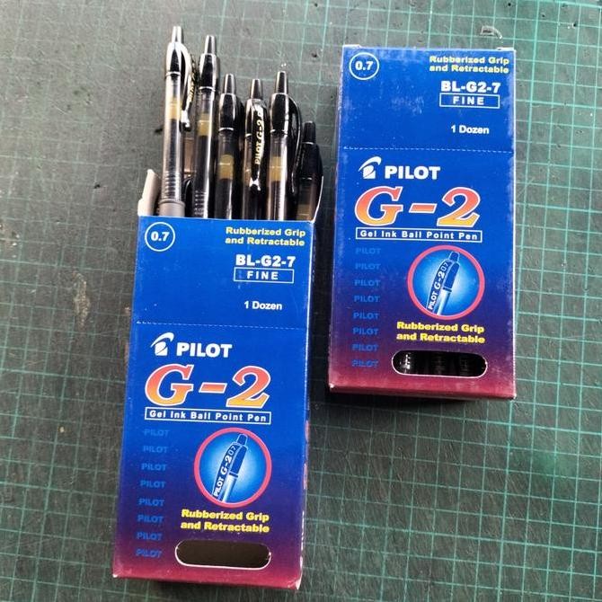 

Pulpen Pilot G-2 HITAM 0.7 GEL INK BALLPOINT 0.7mm Kualitas Original