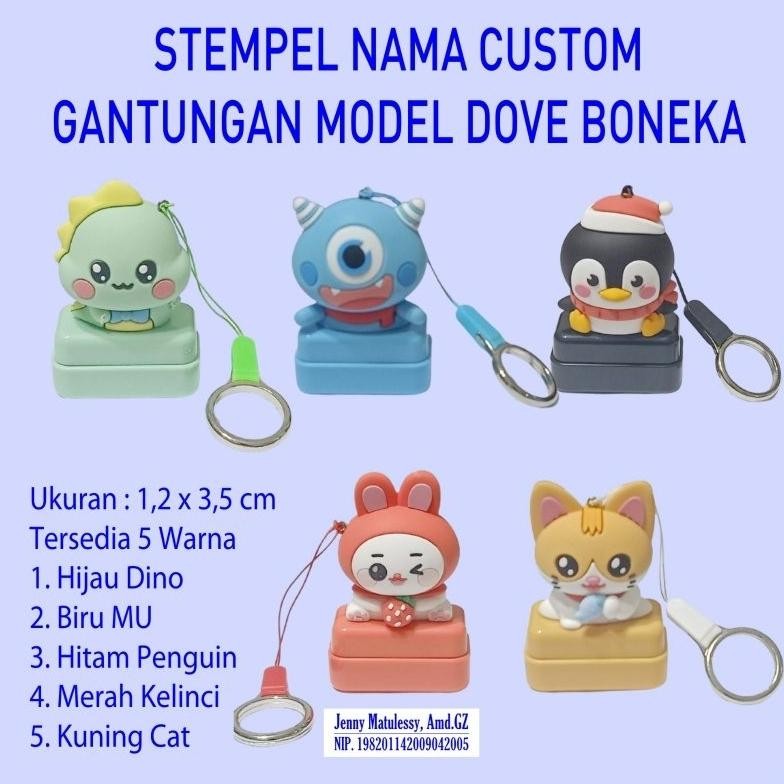 

NEW!!! Stempel Nama Custom Gantungan Model Dove Boneka