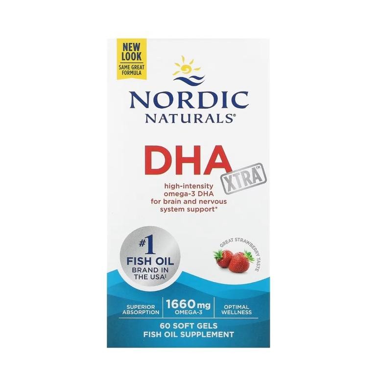 Nordic Naturals Dha Xtra Strawberry 830 Mg 60 Softgels