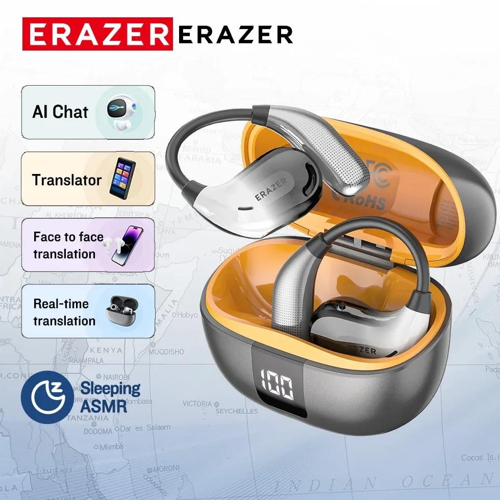 

ERAZER XT66PRO Bluetooth Earphones ASMR Headsets DIY APP AI Translator Earbuds Wireless Headphones 13 Hours long life Display