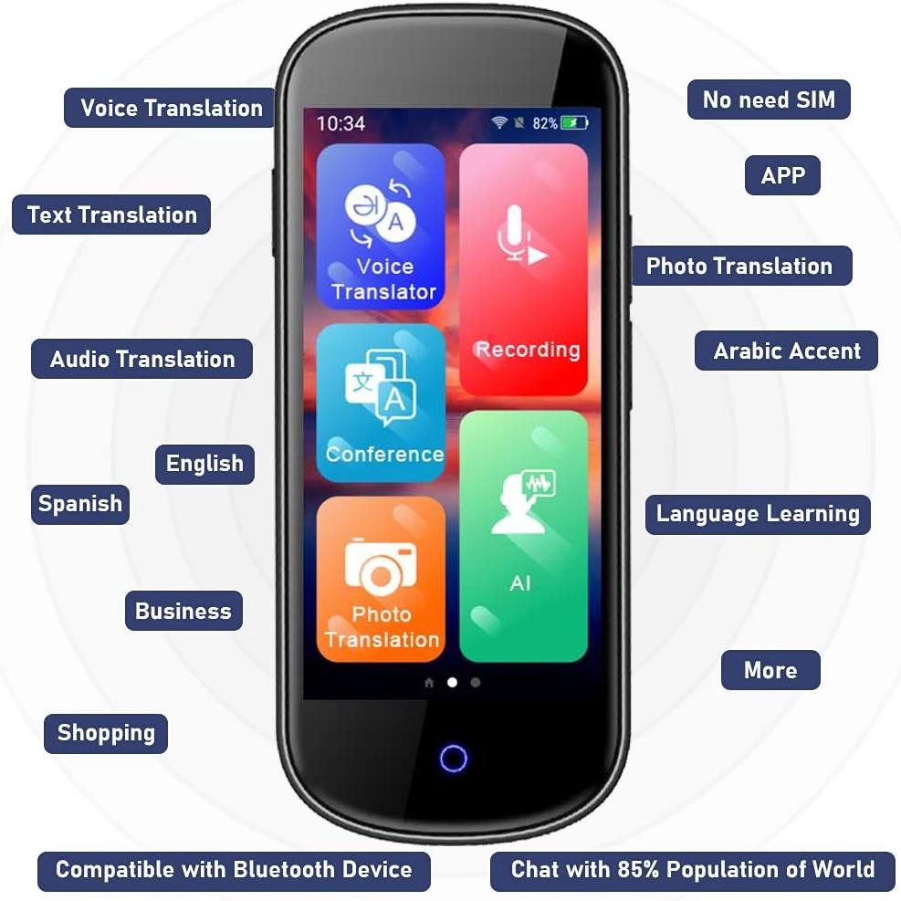 

Photo Translate 4G LET Wifi Network 4 INCH V12 Translator Support MTK6739CPU RAM 1GB+ROM 8GB Android OS 7.1 Offline Translation