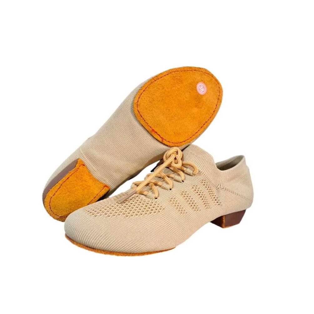 SEPATU DANCE WANITA RAJUT LENTUR ALAS SUEDE