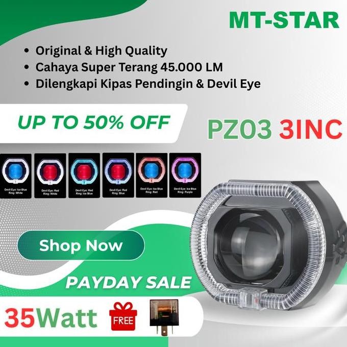 MT-STAR PROJIE BILED MATRIX X1 3INCH PZ03 & PX03 2.5INCH NEW PRODUCT HIGH LOW PUTIH BODY BLACK INCLU