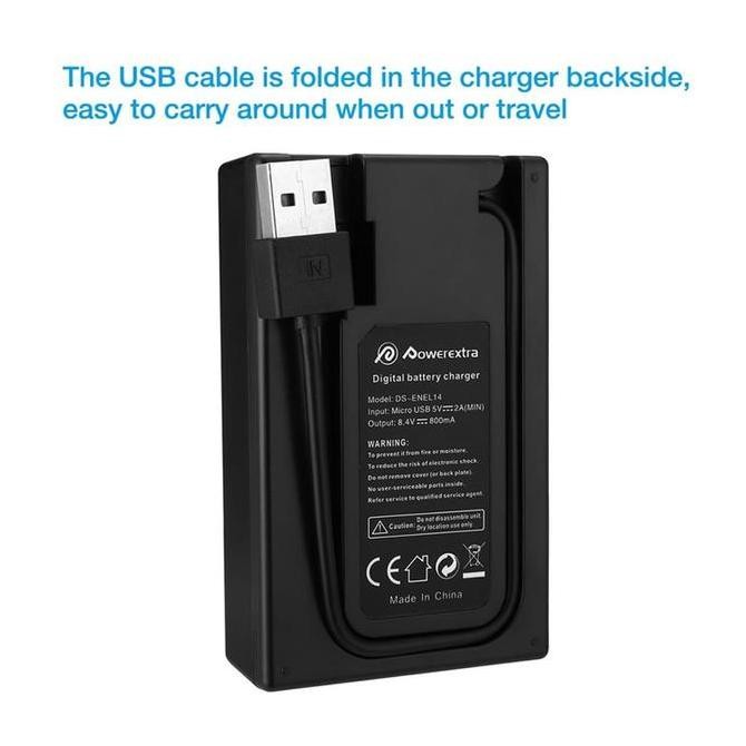 POWEREXTRA Battery Canon LP-E10 2-Pack Dual LCD Charger Kit For 1100D 1200D 1300D 1500D 2000D 3000D 