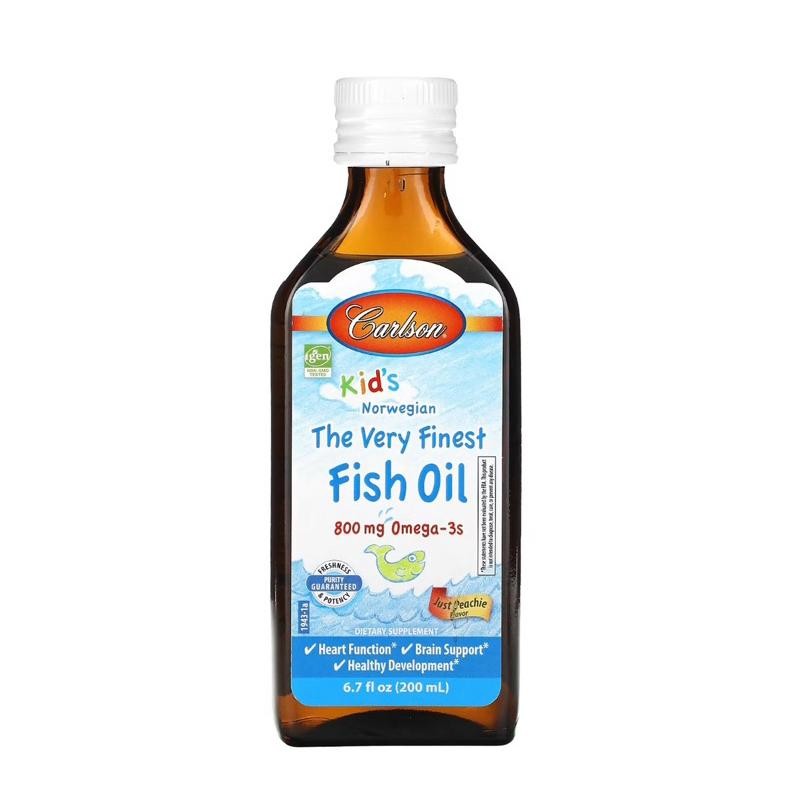 Carlson Kids Norwegian The Very Finest Fish Oil Just Peachie 800 Mg 200 Ml