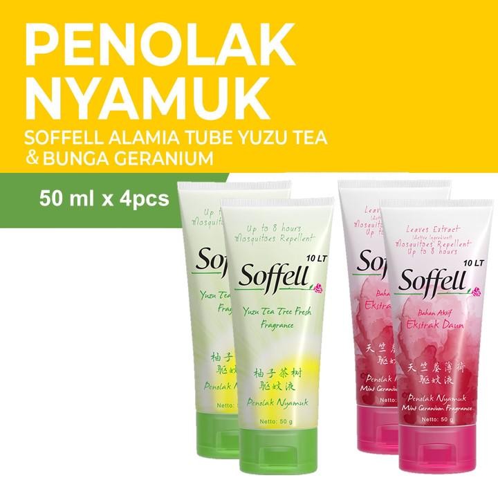 Soffell Alamia Tube Yuzu Tea 50 g + Soffell Alamia Tube Bunga Geranium 50 g x 2