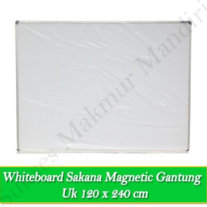 

Whiteboard Magnetik Gantung uk 120x240cm / 120x240 Kualitas Original