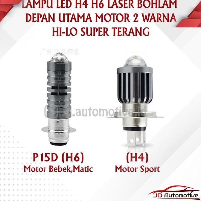 Promo LAMPU UTAMA MOTOR LED LASER H6 H4 BEBEK, MATIC, SPORT COD