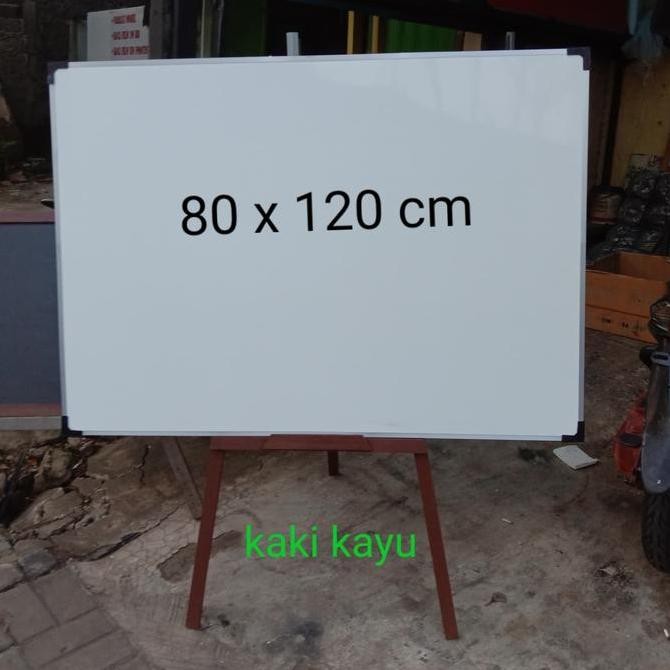 

whiteboard kaki kayu 80 x 120 cm Kualitas Original