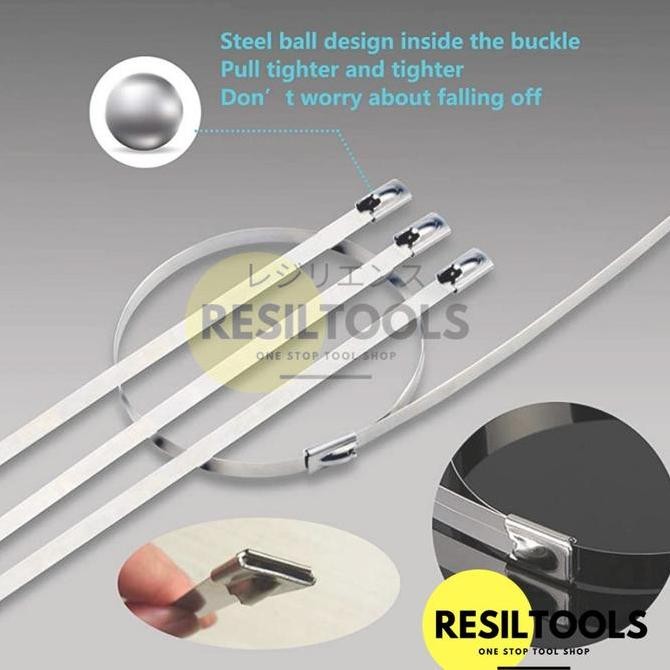 

10 buah Kabel Tis Stainless 19 mm x 110 cm Cable Ties Strapping Plat Kualitas Original