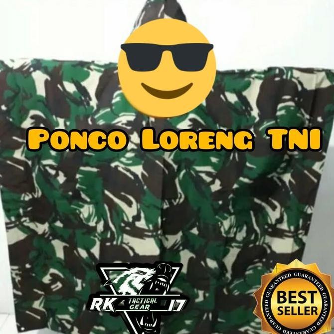 Ponco Loreng Standard TNI/ Mantel Loreng TNI / Jas Hujan TNI Pelbet Kualitas Original