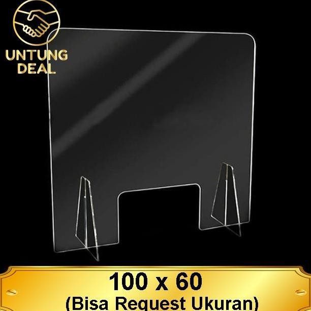 

Sekat Acrylic 3mm Lebar 100cmx60cm Meja Teller Kasir Partisi Pembatas Kualitas Original