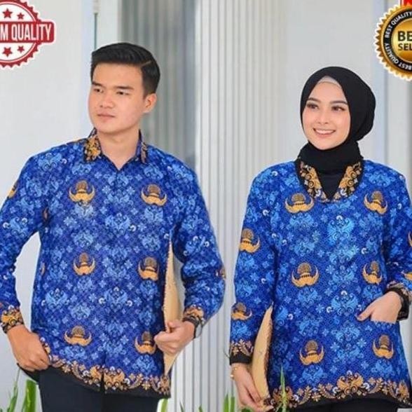 Promo / Terlaris Baju Kemeja Seragam Korpri Terbaru Wanita dan Pria Katun Premium Terbaik