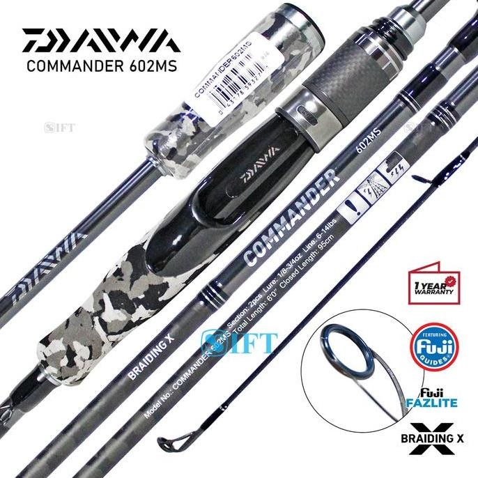 

Terlaris Joran Daiwa Commander | Fuji Fazlite Eva Camo Grip | Spinning Casting Toman Galapung Mas Lele Bawal | Resmi Ift