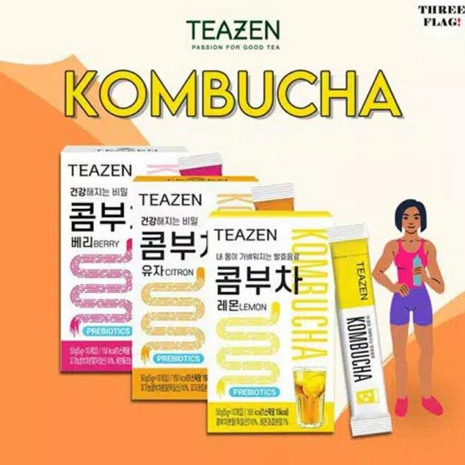

[10 Sachet] Teazen Kombucha Tea Lemon Detox Diet Korea 15 Kalori