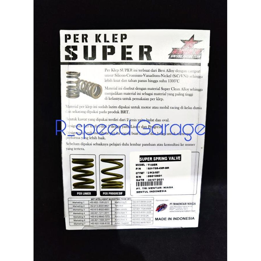 SUPER SPRING VALVE PER KLEP PROGRESIF BRT HONDA TIGER Kualitas Original
