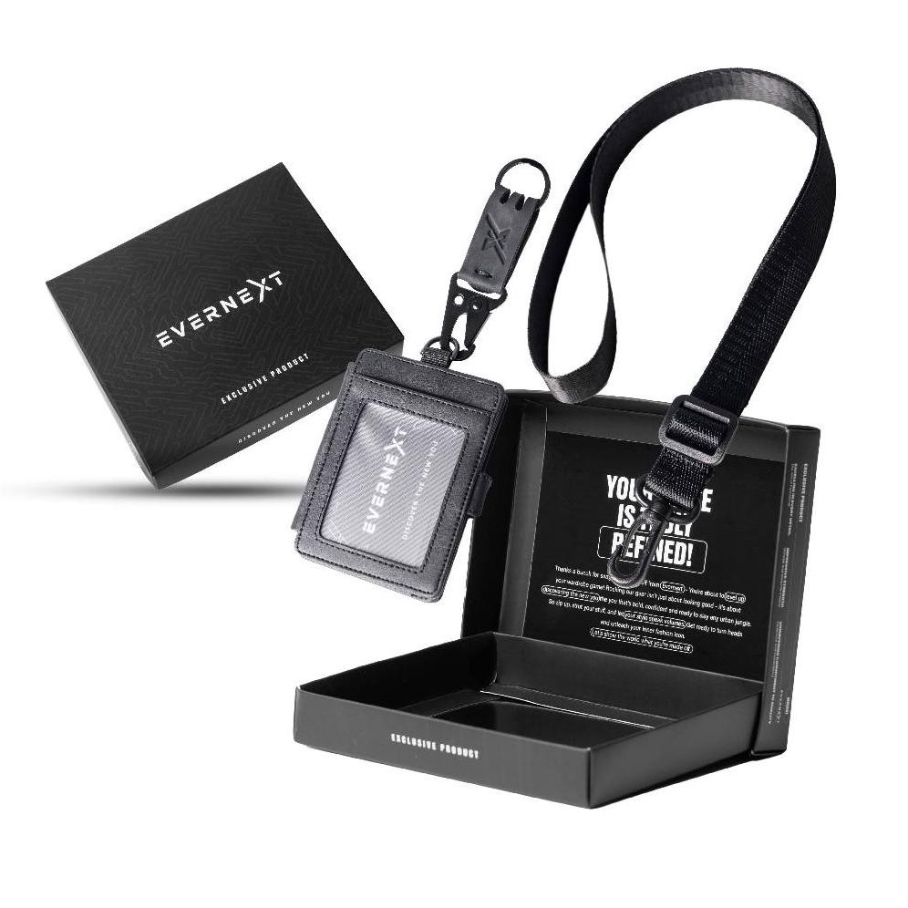 

LINDU Evernext Apparel - Lanyard Kartu ID Pria Card Holder Kulit Pria Smash Lanyard Gantung Kantoran