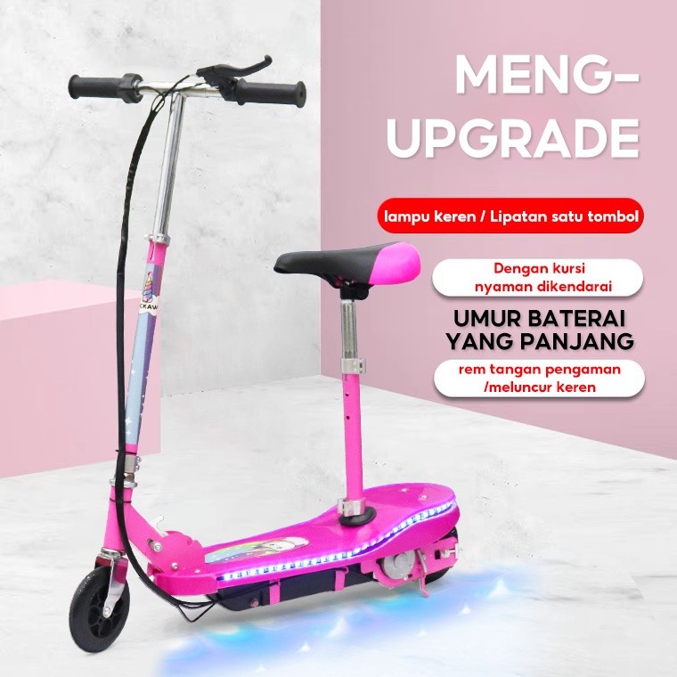 Electric Scooter Sekuter Anak Listrik Aluminium Scoter Listrik Anak Jangkauan 10Km Garansi 1 Tahun