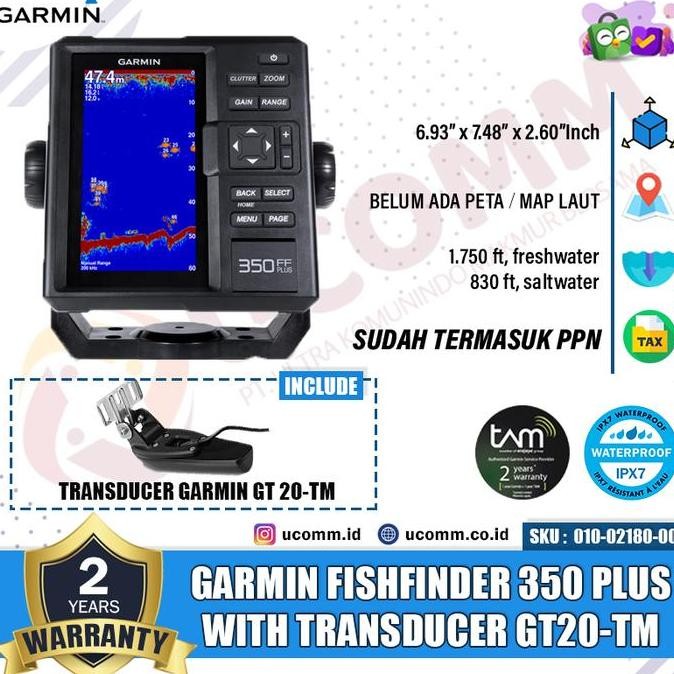* Garmin Fish Finder 350Plus FF 350 Plus Fishfinder 350 Sonar Ikan GT20 *