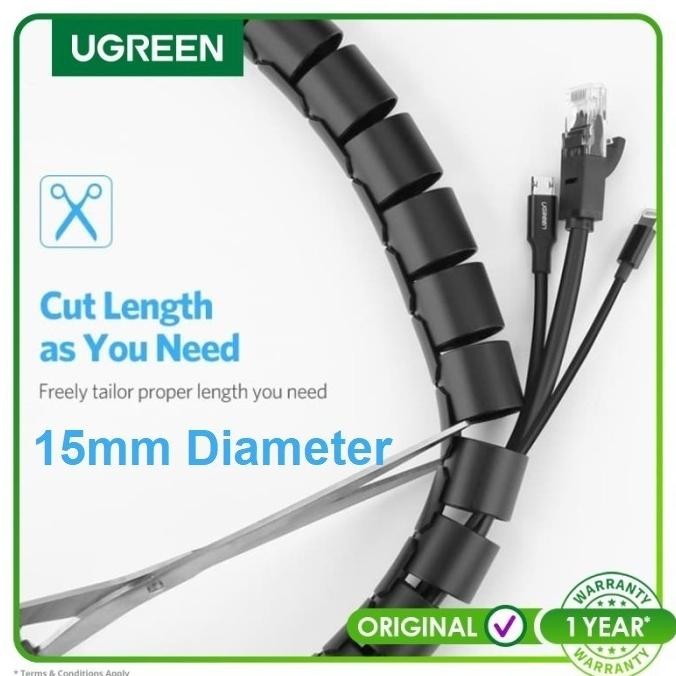 

Ugreen Spiral Cable Zipper Organizer Tube 15mm Small Size