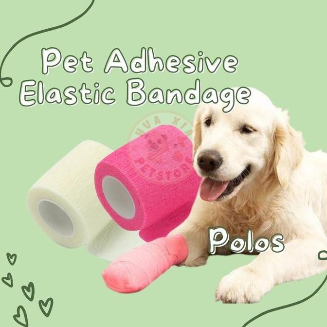 Pet Dog Cat Aid Elastic Adhesive Bandage Plester Anjing Kucing - POLOS