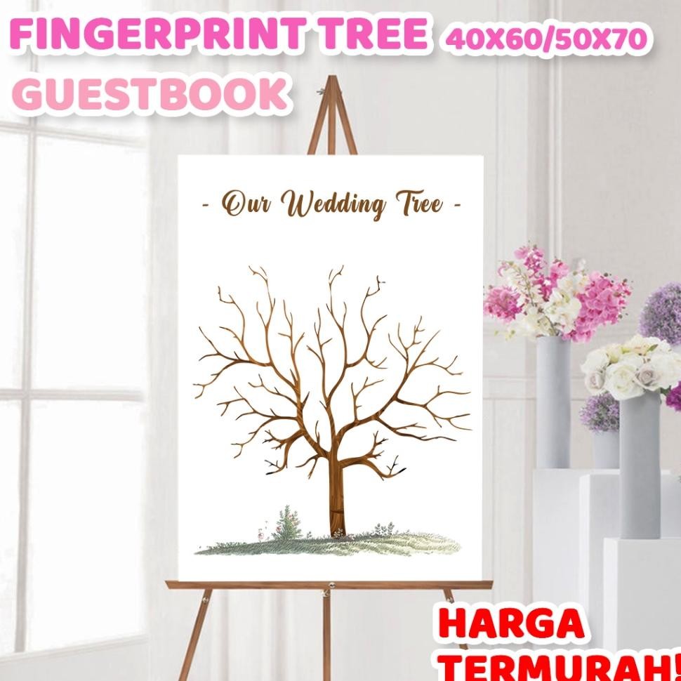 

Kanvas Wedding Tree Fingerint Guest Book 40X60 Cm Canvas Lukisan Pohon Sidik Jari Finger Print Buku Tamu Pernikahan Wedding Invitation Tema U Pink Ungu Merah Rainbow