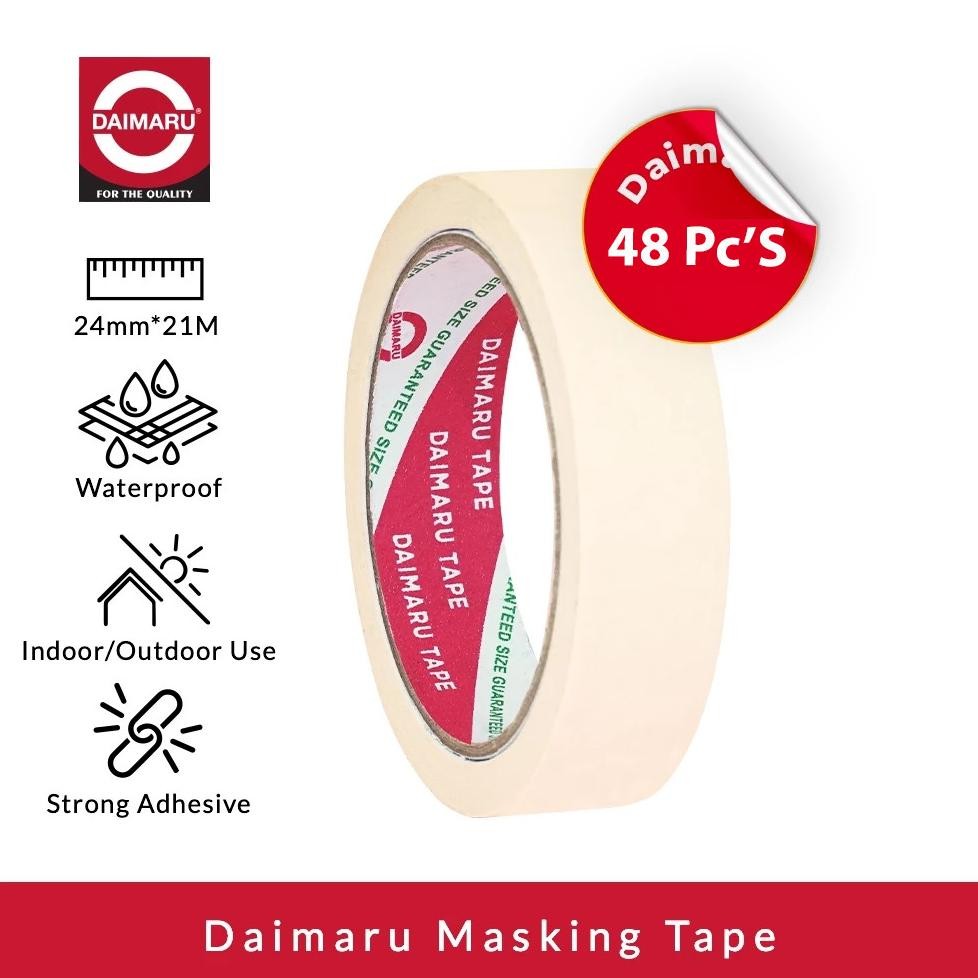 

LINDU Daimaru Masking Tape Lakban Kertas 1 Inch 24mm x 21m - 48 Pcs / Solasi