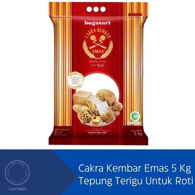 

Terlaris Cakra Kembar Emas Tepung Terigu 5 Kg Untuk Roti