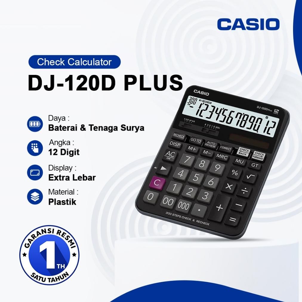 

LINDU Casio Calculator DJ-120D Plus Kalkulator 12 Digit Multifungsi - Garansi Resmi