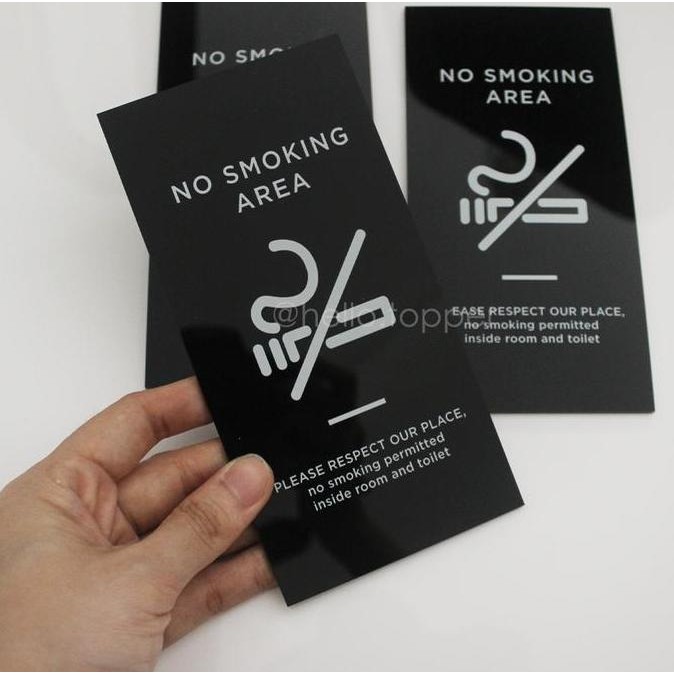 NO SMOKING SIGN AKRILIK | SIGNAGE NO SMOKING AREA | LABEL AKRILIK