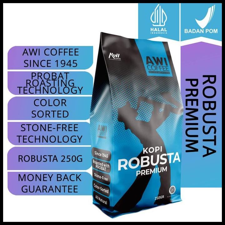 

Terlaris Awi Coffee Robusta Sidikalang Premium 250Gr | Roated Coffee Beans | Robusta | Premium Grade 1 Good Quality