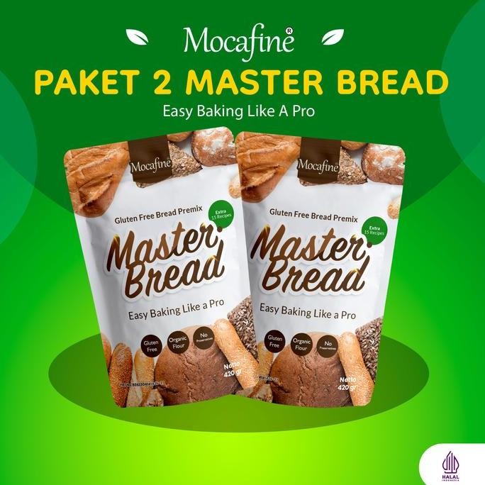 

Terlaris Mocafine Tepung Roti Gluten Free Master Bread Rendah Gula Alami Organik Baking Flour 420Gr (2Pcs) Food Bubuk
