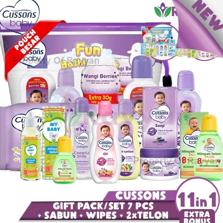 Ready (Cp)Cussons Baby Set Pack 11In1 | Fun Bathing/Complete Essential |Plus Telon| Cussons Baby Gif