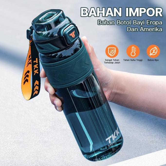 Tkk 1019 Botol Minum Cowok 600Ml Tritan Bpa Free Botol Minum Dewasa 1 Liter Sedotan Dan Langsung Min