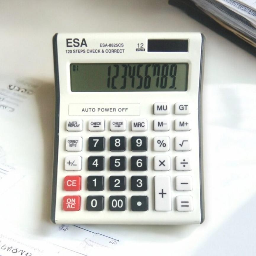 

LINDU ESA Kalkulator Check Correct 12 Digits Warna Putih 8825