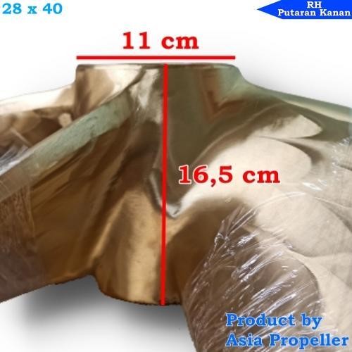 Propeller / Baling-Baling Kapal Kuningan Ukuran 28 X 40 Putaran Kanan (Rh) 4 Daun Asia Propeller Ori