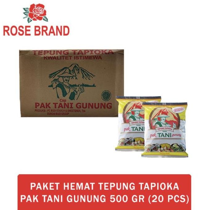

Grosir Tepung Tapioka Cap Pak Tani Gunung 500 Gram 1 Dus Karton 20 Pcs X 500G