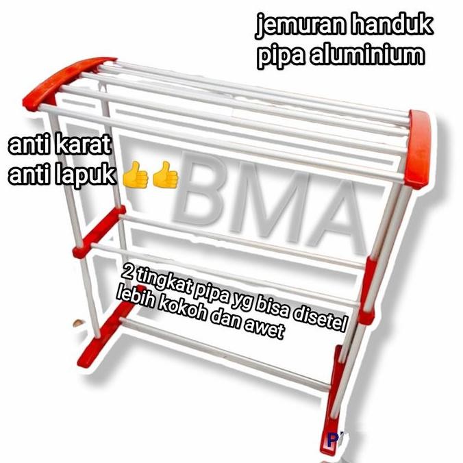 jemuran handuk aluminium 2 tingkat grosir murah promo