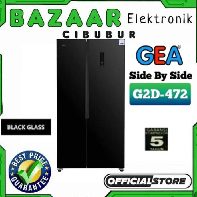 Tersedia GEA KULKAS SIDE BY SIDE G2D-472 / G2D 472 / G2D472 BLACK JABODETABEK