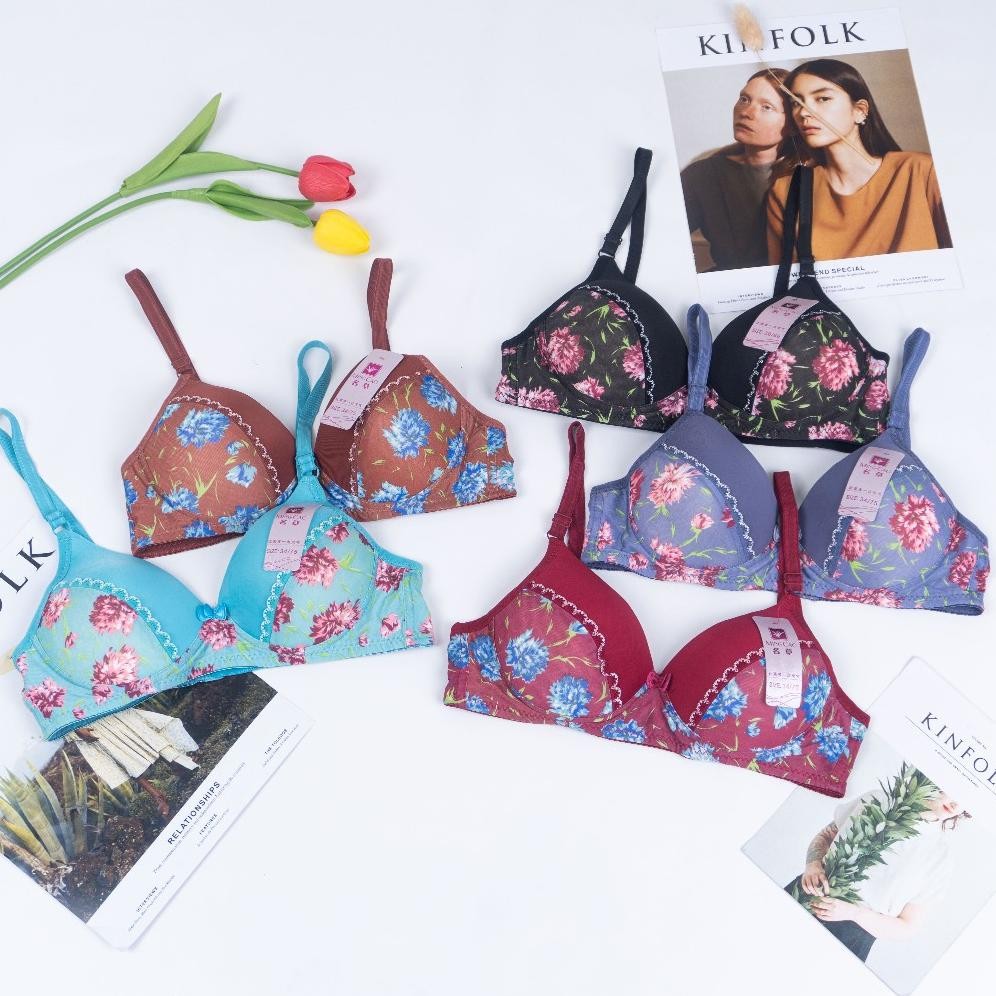 NAJWA - BRA BH WANITA TANPA KAWAT XIANGCAO BRA BRUKAT DAN JIASINI BUSA TEBAL PREMIUM GOOD QUALITY RE