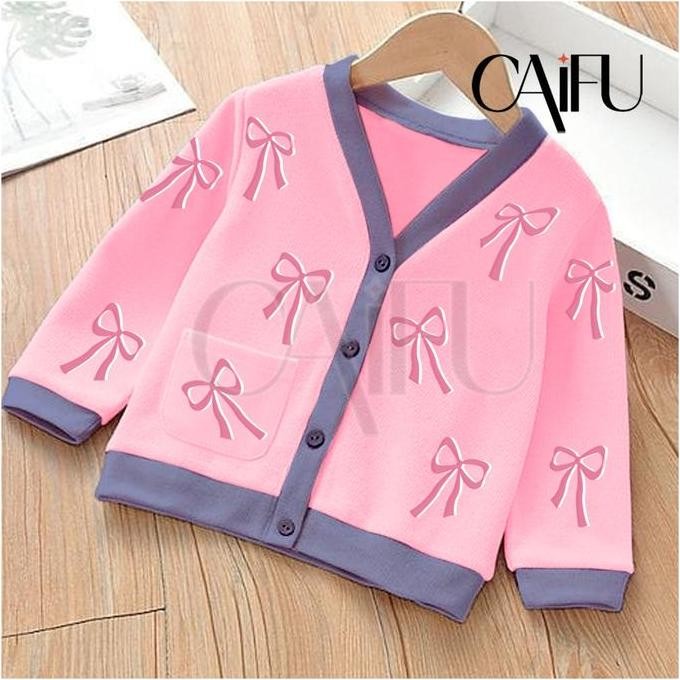 Cardigan Pita Anak Perempuan Cardi Lengan Panjang Atasan Anak Y2K Usia 3-12 Tahun Cantik Fashion Bes