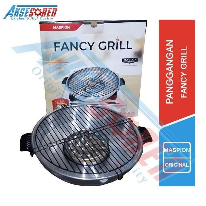 Alat Pemanggang Maspion Fancy Grill [33 cm] / Panggangan Sate Sosis Bakar Di Kompor Gas Serbaguna Da