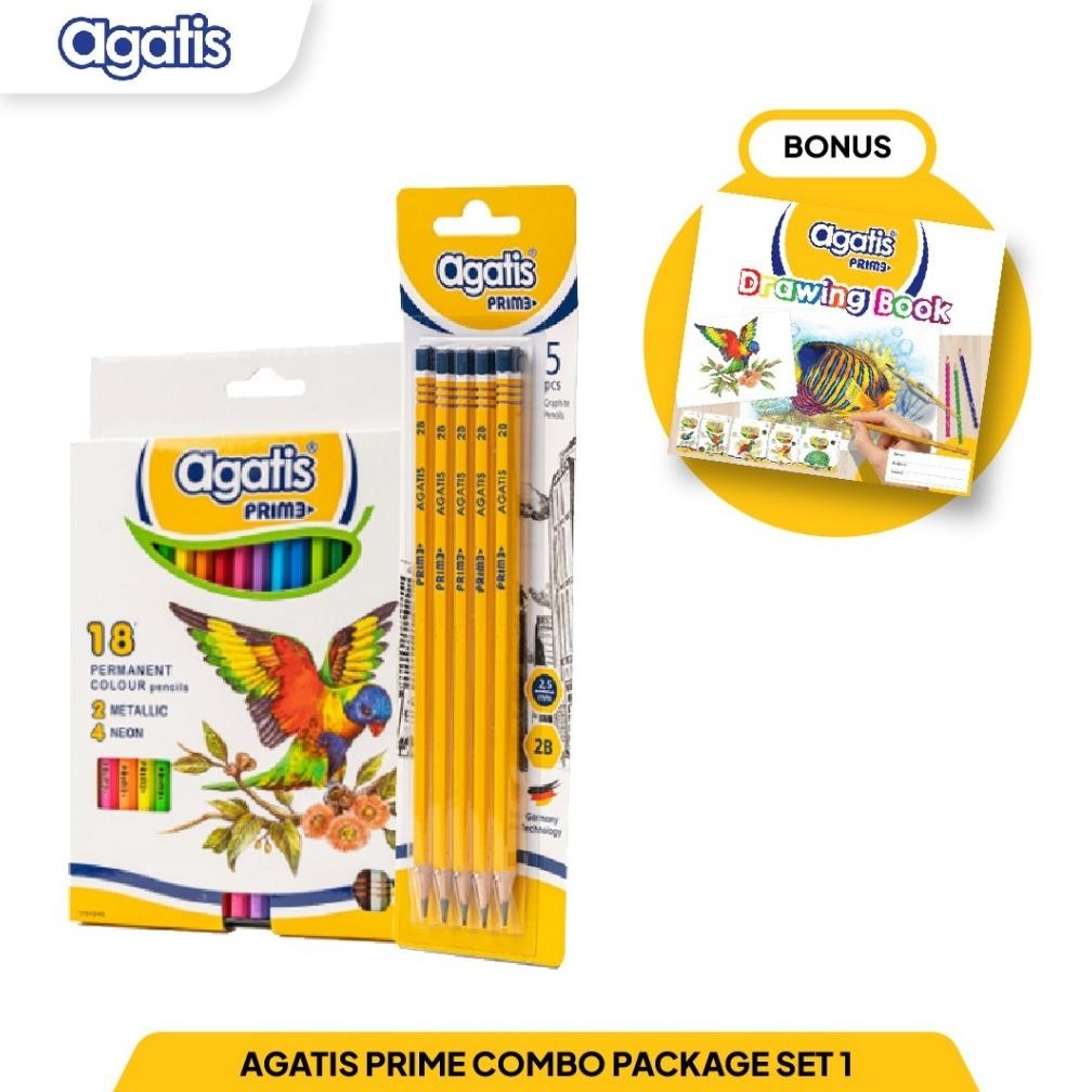 

LINDU AGATIS Stationery - Prime Paket Alat Tulis Sekolah TK/Paud Pensil Warna Goodiebag Hadiah Combo Set 1 - Kidzjoy