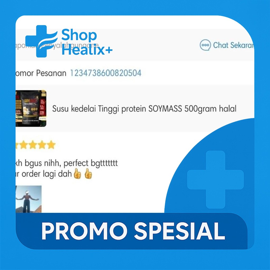 

SUSU KEDELAI TINGGI PROTEIN SOYMASS WHEY TINGGI PROTEIN 500GRAM HALAL