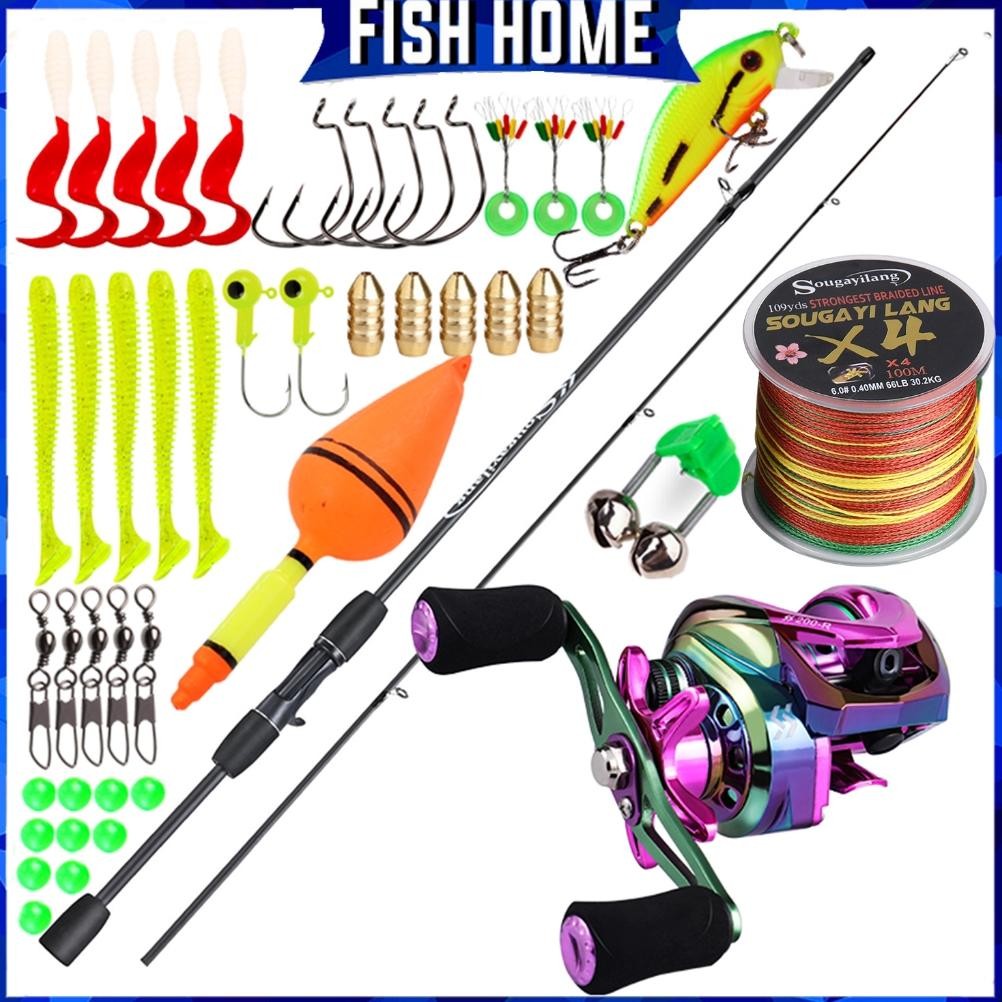 TERMURAH Sougayilang Joran Pancing Full Set 1.8M 5-10LB 7.2:1 Gear Raito Joran BC Set Reel BC Joran 