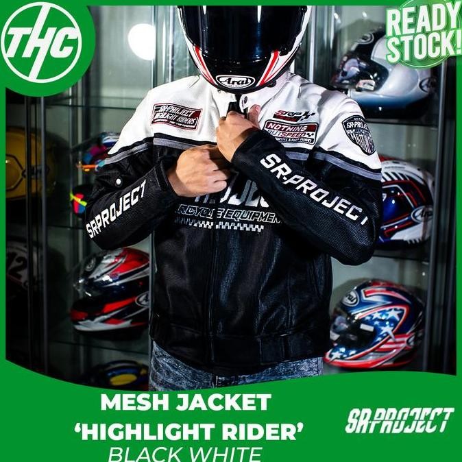 Spesial Jaket Mesh Sr Project Highlight Rider White Jaket Riding