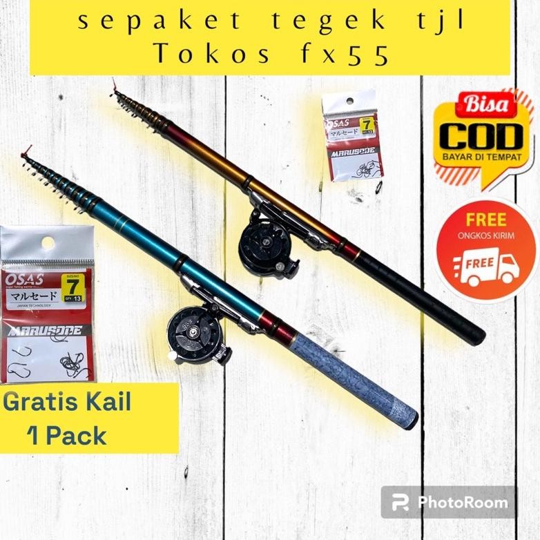 TERMURAH Sepaket Joran tegek Kolong Orca TJL dan Reel Tokos FX55 (Gratis Kail 1 Pack) Siap kirim