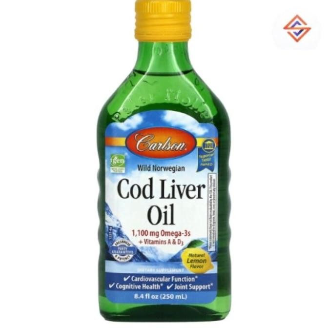 

Carlson Labs Wild Norwegian Cod Liver Oil Natural Lemon 1000 Mg 250 Ml Original Produk